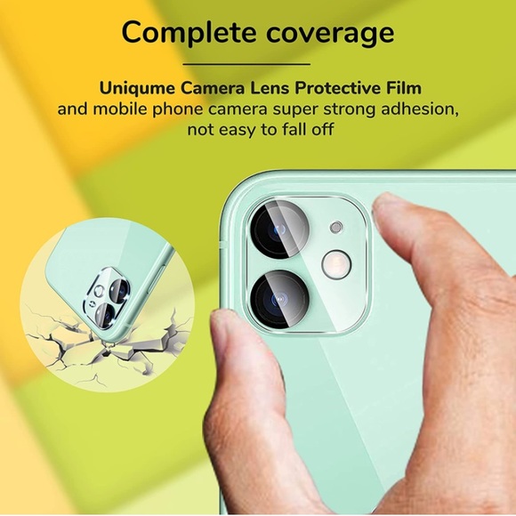 UniqueMe 3 Pack Camera Lens Protector
Compatible for iPhone 12 Mini [5.4 inch] - Picture 3 of 4